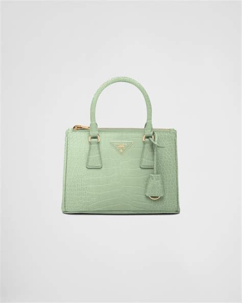 prada green alligator purse|Small Prada Galleria Crocodile Leather Bag.